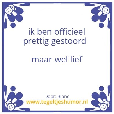 Tegeltje: Prettig gestoord