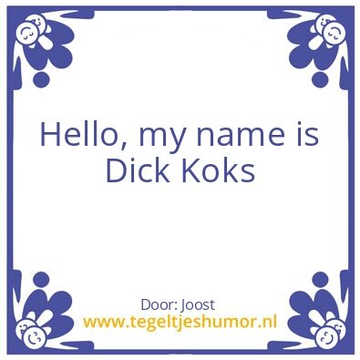 Tegeltje: Dick Koks