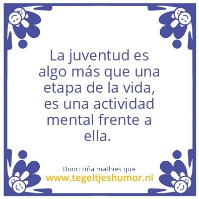 Tegeltje: LA JUVENTUD.