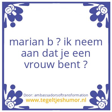 Tegeltje: change