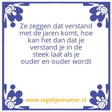 Tegeltje: Ouder worden
