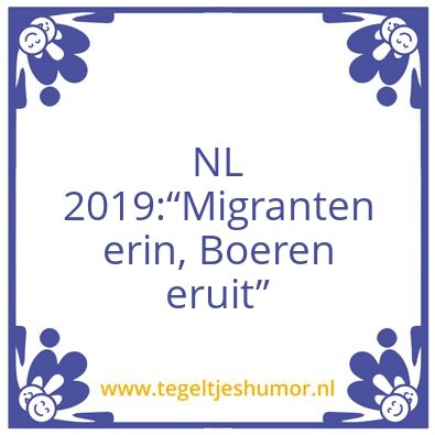 Tegeltje: NL 2019