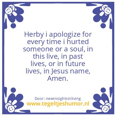 Tegeltje: i apologize