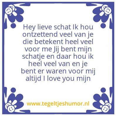 Tegeltje: lieve schat tirza