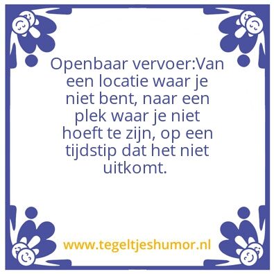 Tegeltje: Openbaar vervoer