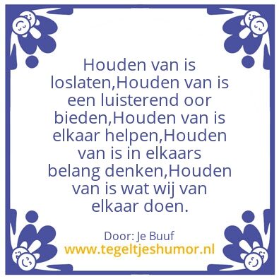 Tegeltje: Houden van