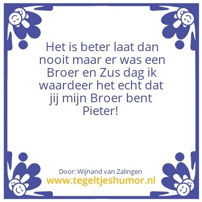 Tegeltje: Broer en Zus dag