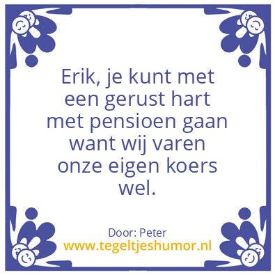 Tegeltje: Afscheid Erik