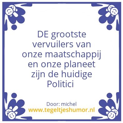 Tegeltje: weg met de vervuiling