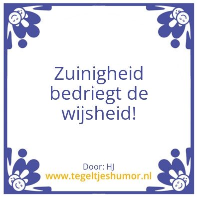 Tegeltje: Zuinig