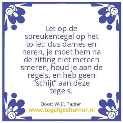 Tegeltje: Dames en heren…
