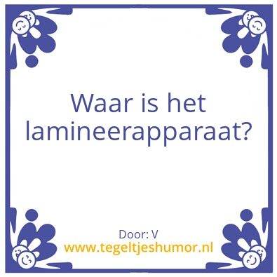 Tegeltje: Lamineerapparaat