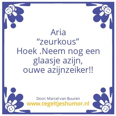 Tegeltje: Aria Hoek
