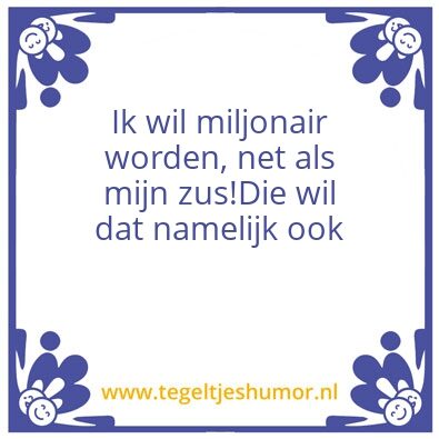 Tegeltje: Zus