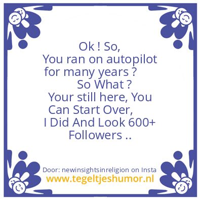 Tegeltje: You ran on autopilot.