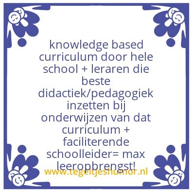 Tegeltje: Onderwijs dat werkt