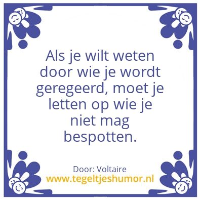 Tegeltje: Regeren