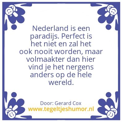 Tegeltje: Denkend aan Holland