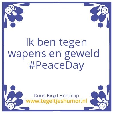 Tegeltje: Day of Peace