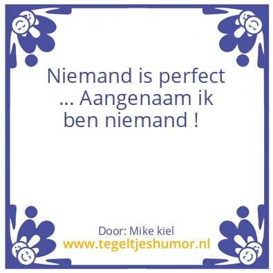 Tegeltje: Perfectie !