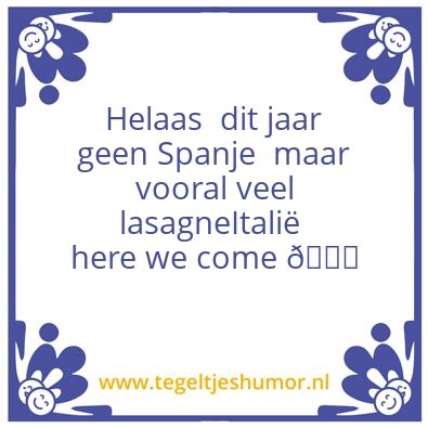 Tegeltje: Vakantie