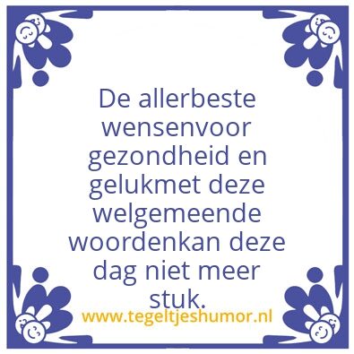 Tegeltje: Verjaardag ma de Graaf