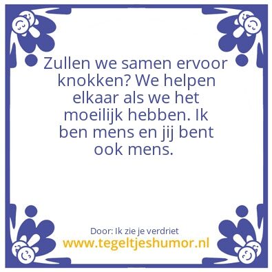 Tegeltje: Samen knokken