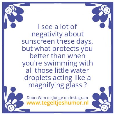 Tegeltje: negativity about sunscreen