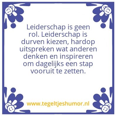 Tegeltje: Leiderschap