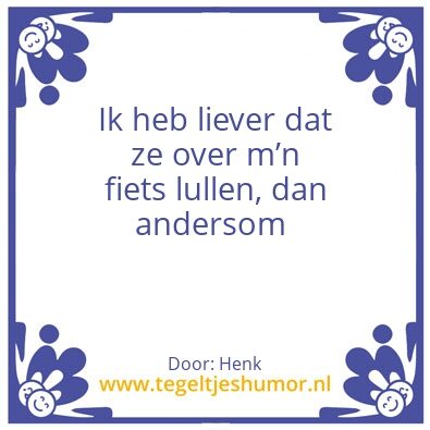 Tegeltje: Fiets