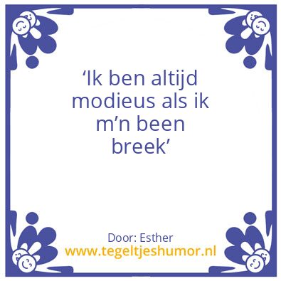 Tegeltje: Modieus