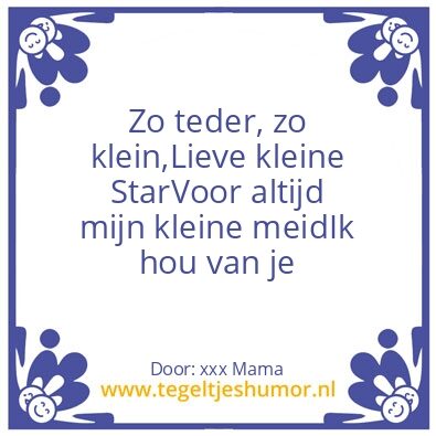 Tegeltje: Kleine meid