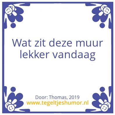 Tegeltje: Muur