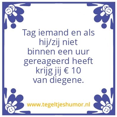 Tegeltje: Tag