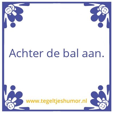 Tegeltje: Voetbal