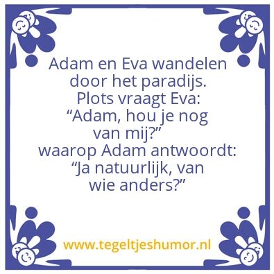 Tegeltje: Adam en Eva