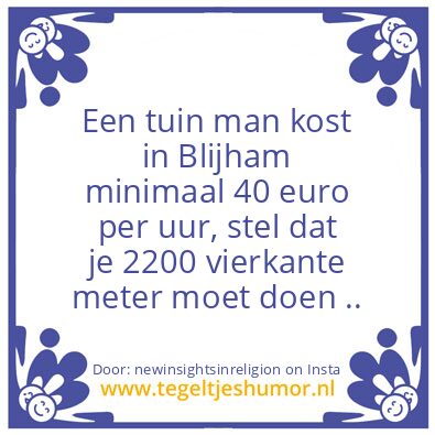 Tegeltje: in Blijham