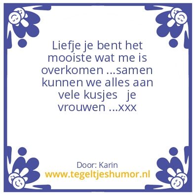 Tegeltje: Voor mijne schat