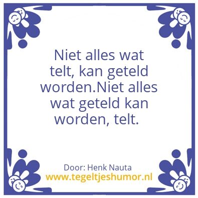 Tegeltje: Wat telt