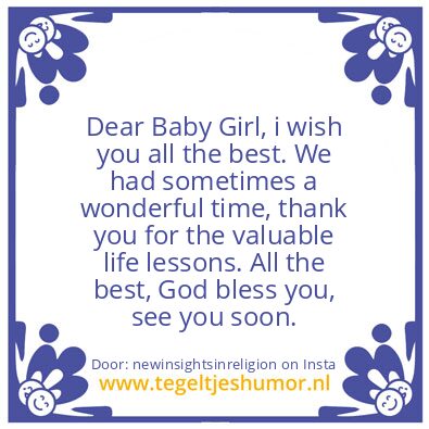 Tegeltje: Baby Girl
