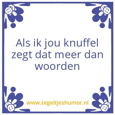 Tegeltje: Knuffel