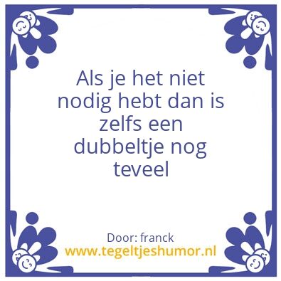 Tegeltje: onnodig