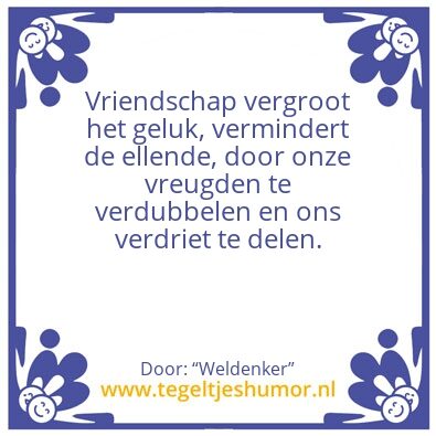 Tegeltje: Waarde van vriendschap