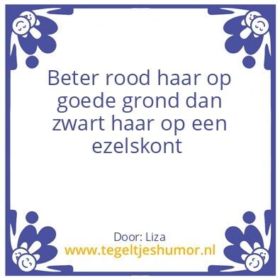Tegeltje: Rood haar