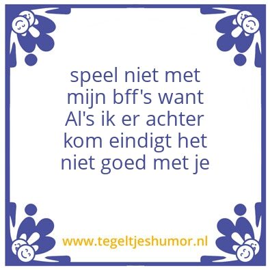 Tegeltje: vriendinnen