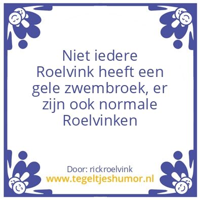Tegeltje: Roelvink