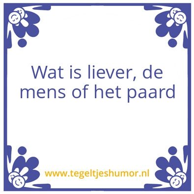 Tegeltje: paard