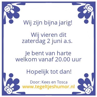 Tegeltje: Verjaardag