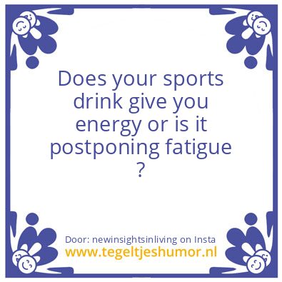 Tegeltje: sports drink