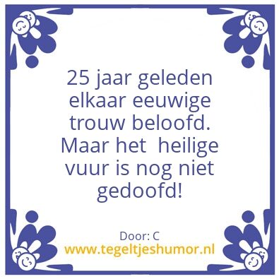 Tegeltje: 25 jaar